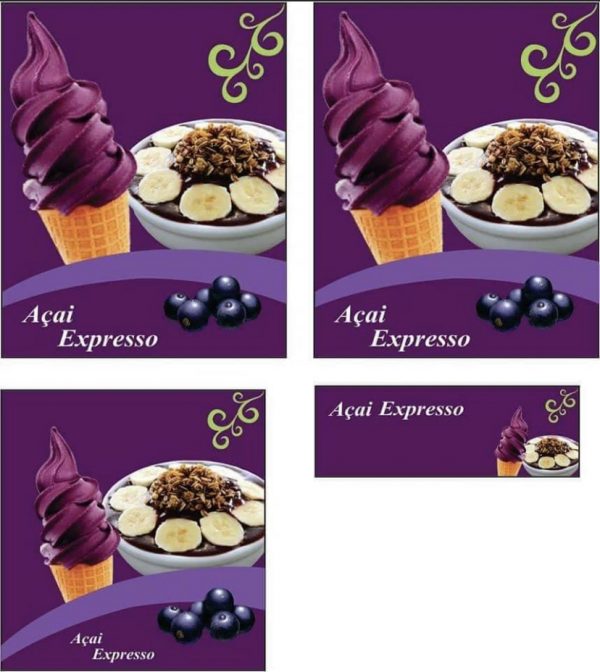 Kit Adesivo açai maquina de sorvete italianinha