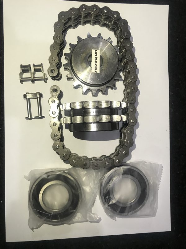 kit corrente_engrenagens e rolamentos cone_maq italianinha modelo P1 e P2